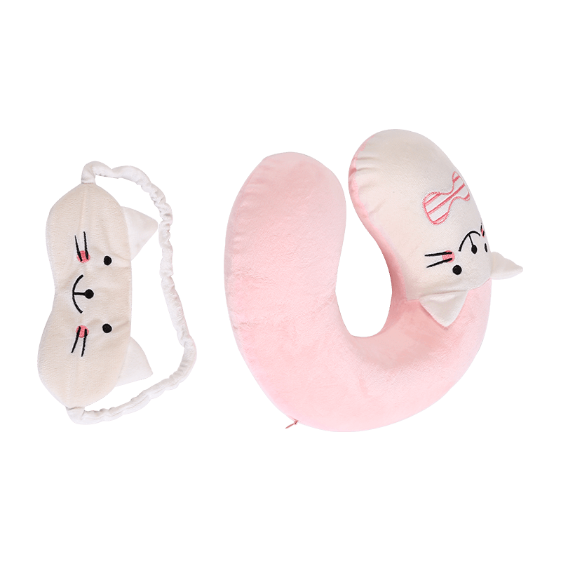 Cute kitty memory foam U-shaped pillow